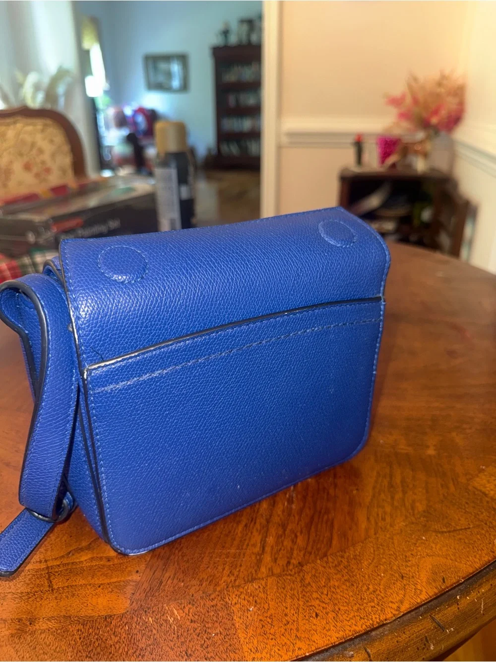 A New Day Blue Crossbody Bag Structured Faux Leather Shoulder Purse